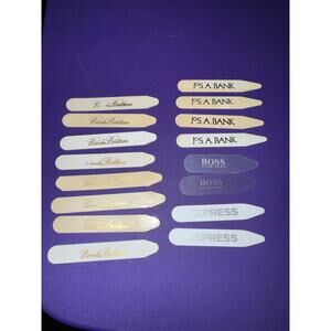 Collar Stays for Men / Stamped / Lot / Plastic